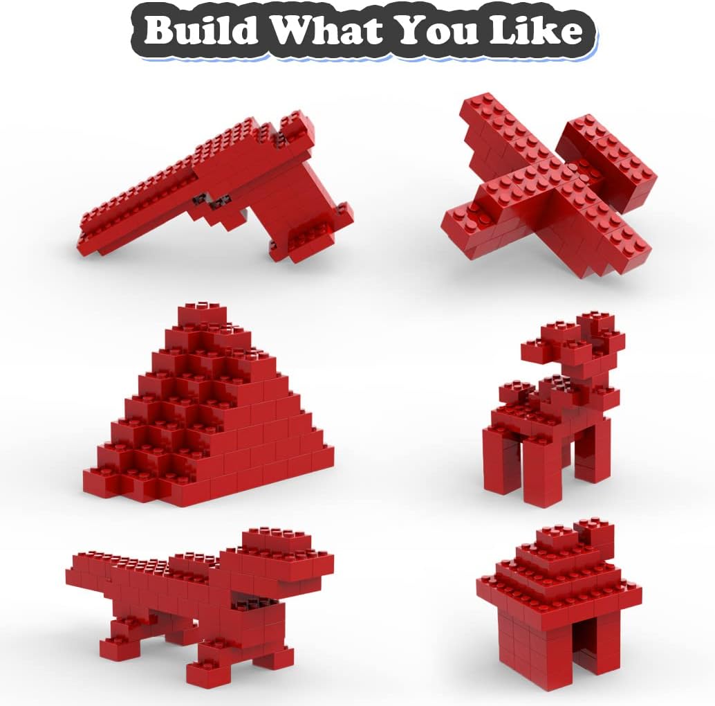 Unirolic Juego de ladrillos de construcción clásicos, 100 piezas de bloques de construcción básicos de 2 x 2 pulgadas, juguetes de construcción