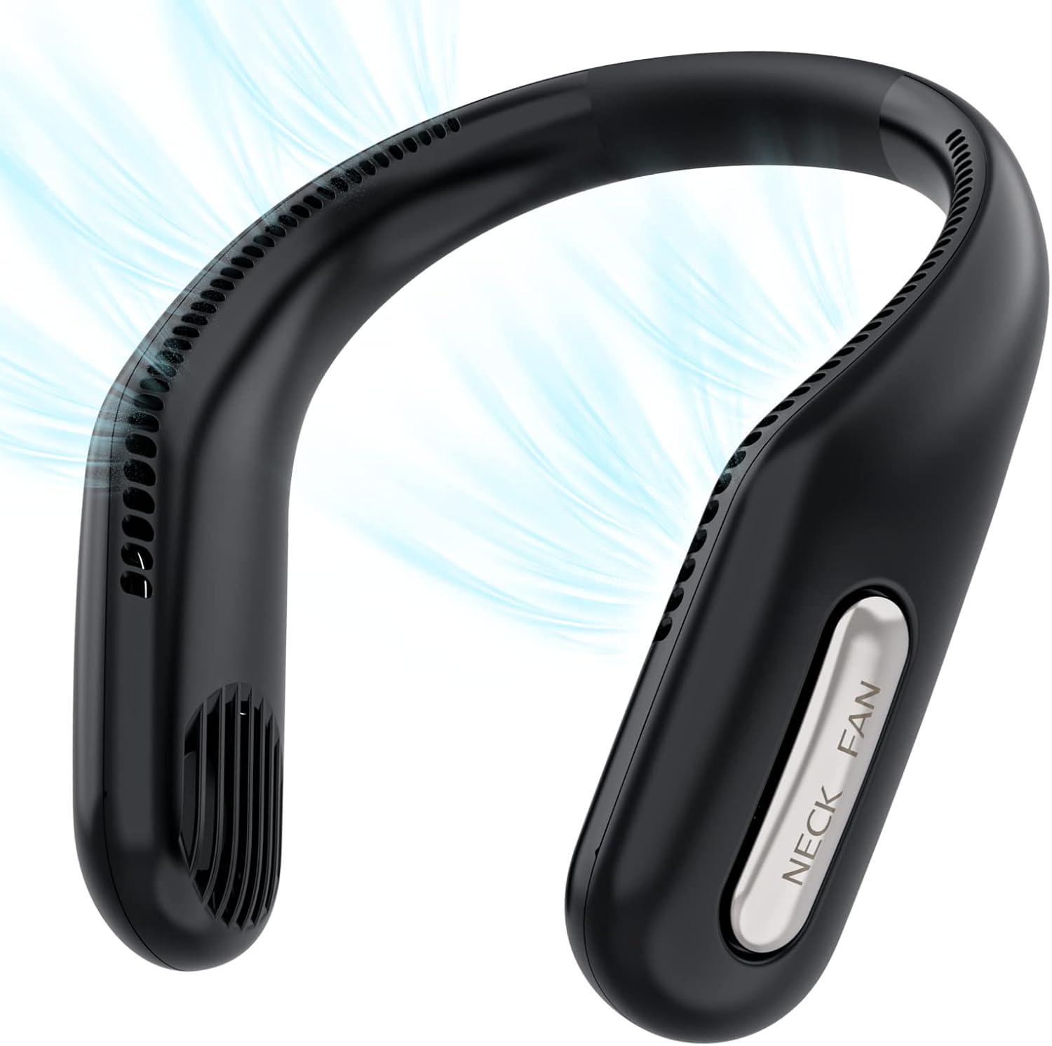 Ventilador de cuello portátil manos libres sin aspas, ventilador colgante de refrigeración, ventilador personal recargable por USB, ventilador