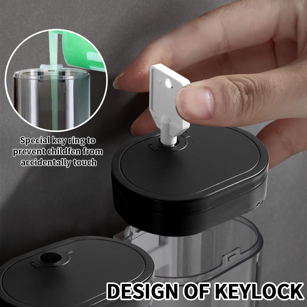 NO-Drill Dispensador de jabón 3 en 1 montado en la pared, dispensador de champú y acondicionador de cámara de 3 x 10.1 fl oz, ideal para baños,