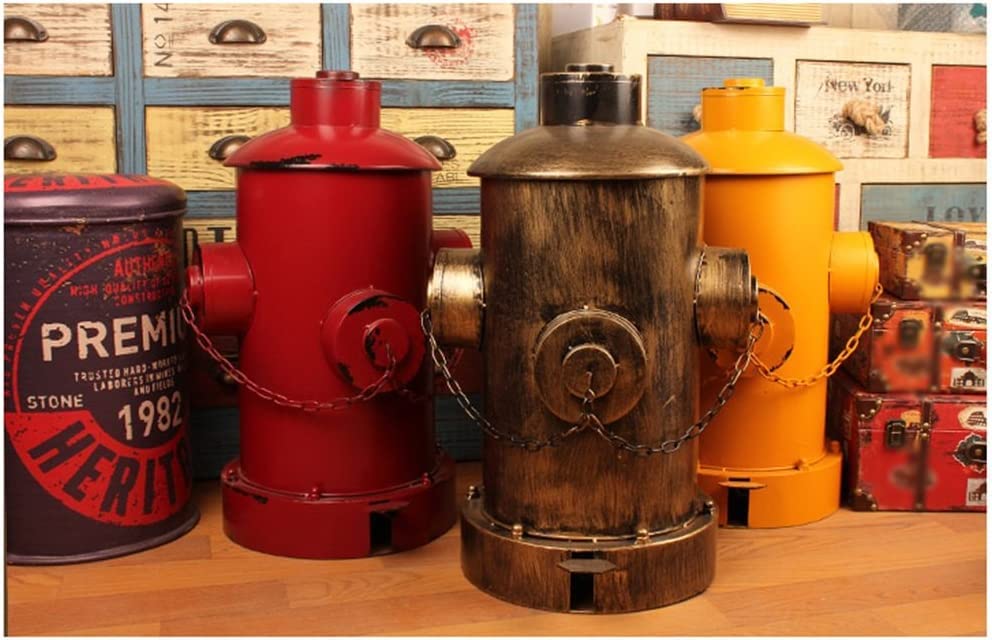 TISTIK Bote de basura Industrial Wind Trash Can Creative Iron Art Pedal Fire Hydrant Trash Can 36 * 59cm Individuality Vintage Garbage Can Paper
