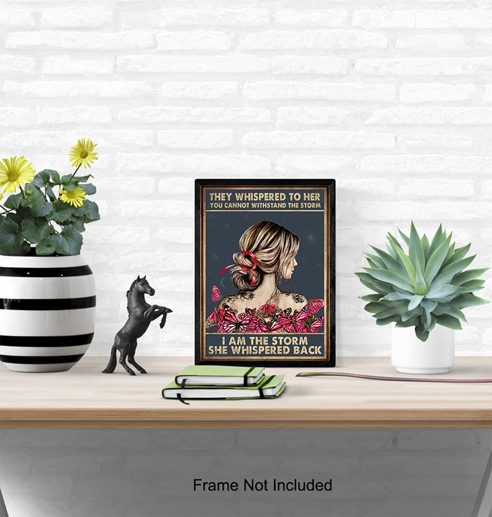 Inspirational Wall Art & Decor -LARGE 11×14- They Whispered to Her You Cannot Withstand The Storm Decor – She Whispered Back I Am The Storm – Boho
