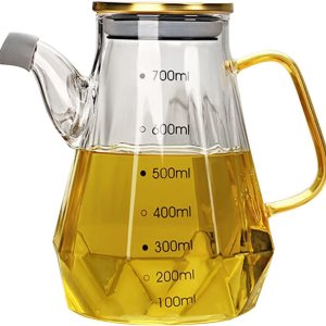 UPKOCH Botella dispensadora de aceite para freír, botella de aceite de vidrio con asa y tapa, dispensador de aceite y vinagre, contenedor de líquido UPKOCH Botella dispensadora de aceite para freír, botella de aceite de vidrio con asa y tapa, dispensador de aceite y vinagre, contenedor de líquido