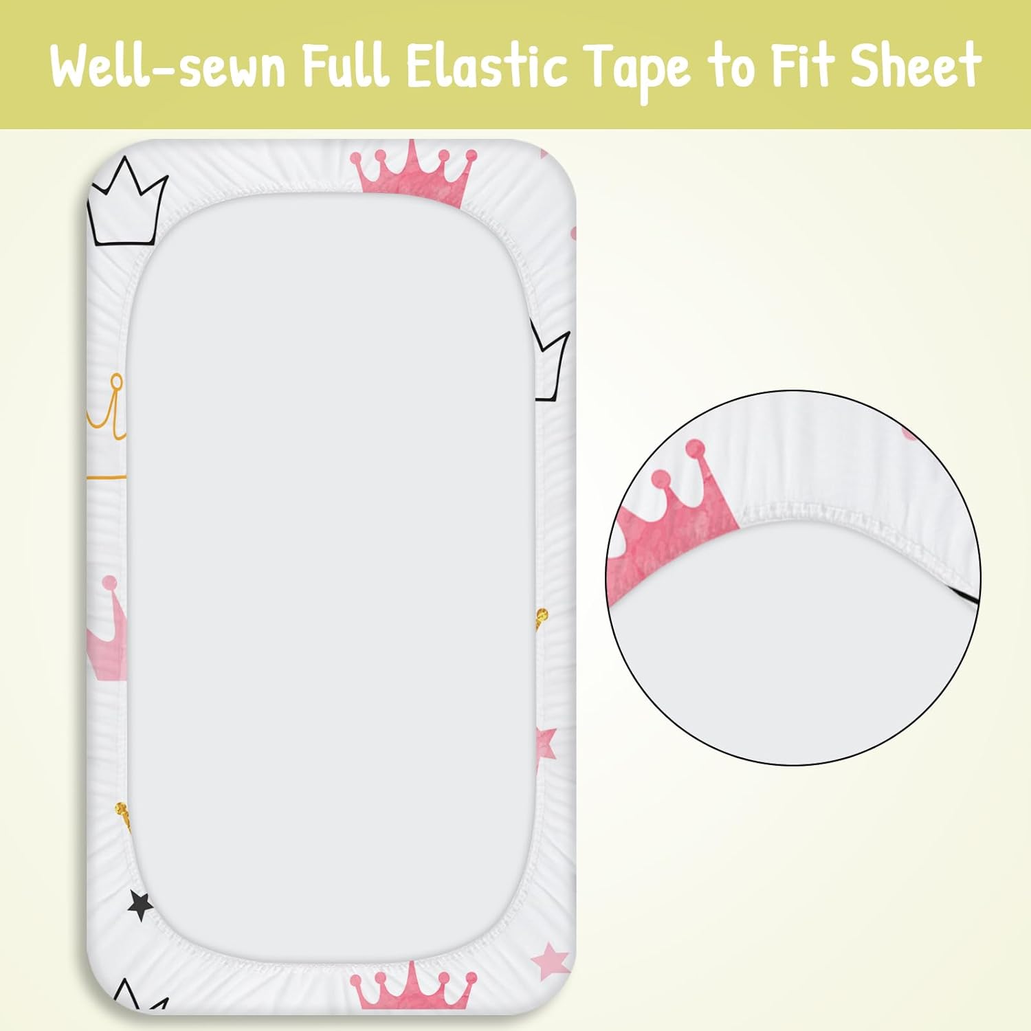 Funda impermeable para cambiador de pañales para bebés niños y niñas, portátilmini sábanas de microfibra suave para cambiar pañales (corona)