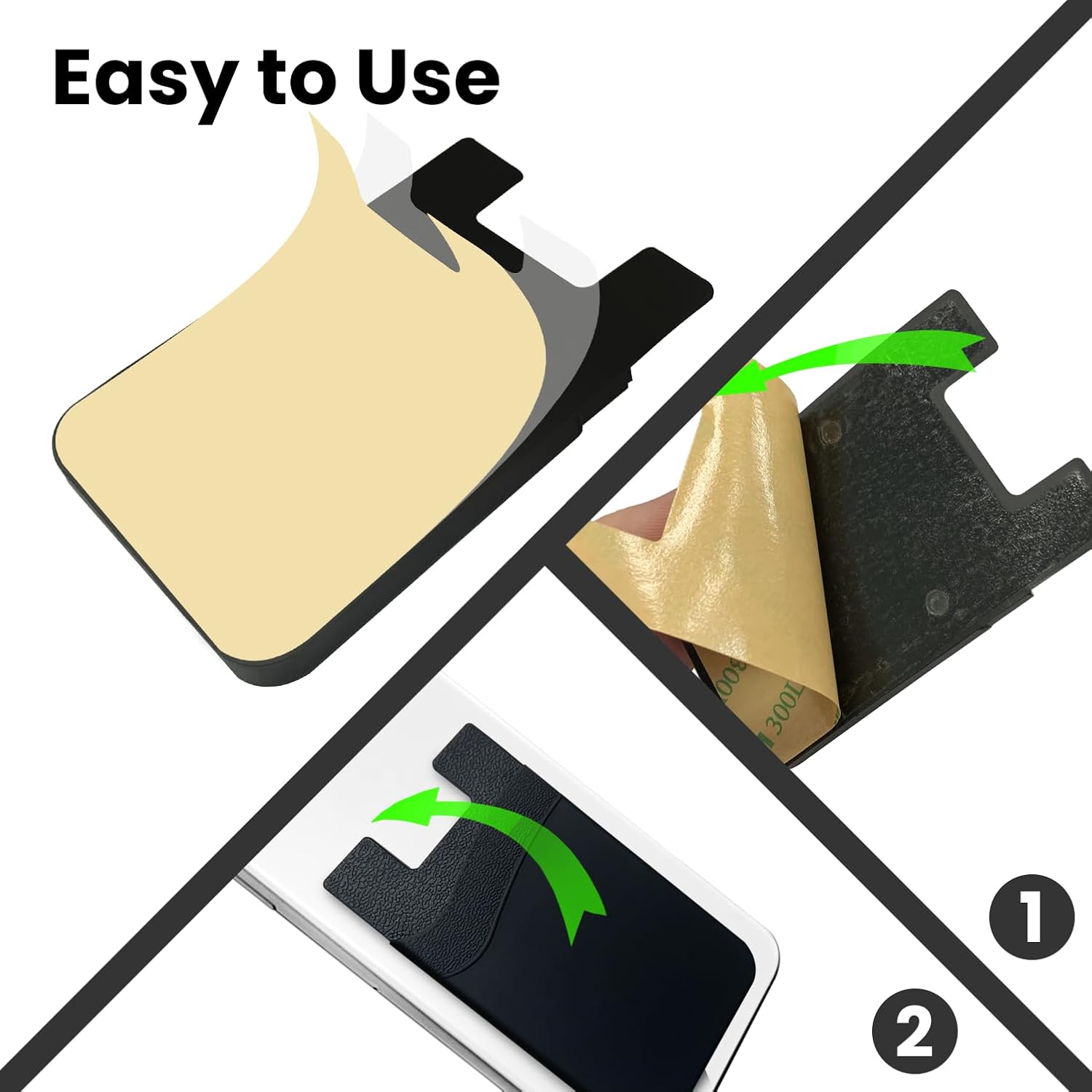 fengchen Práctica y versátil cartera para teléfono celular, se adhiere en la parte posterior del teléfono, bolsillo de silicona de alta calidad con