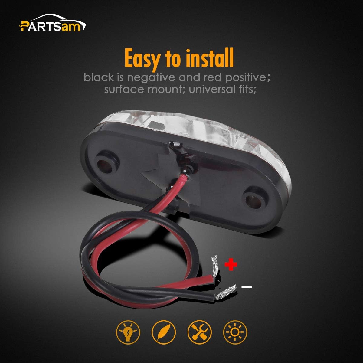 2.5pulgadas de Luces LED laterales 2 pulgadas ovaladas, set de 4.