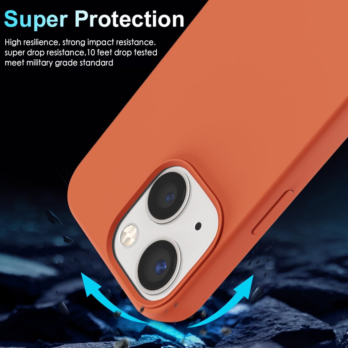 YATWIN Funda 5 en 1 diseñada para iPhone 13 con 2 protectores de pantalla + 2 protectores de lente de cámara, silicona líquida, delgada, de goma