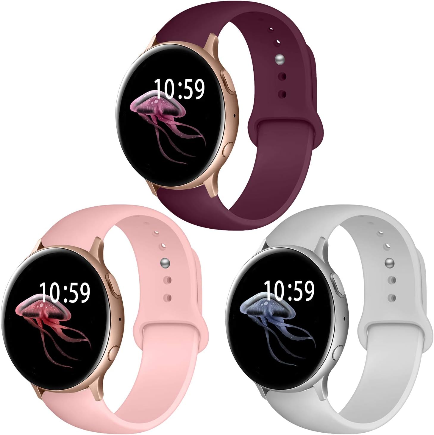 Correas de reloj de silicona suave de 0.866 pulgadas compatibles con Samsung Galaxy Watch 1.811 inSamsung Galaxy Watch 654 3 1.772 inGear S3