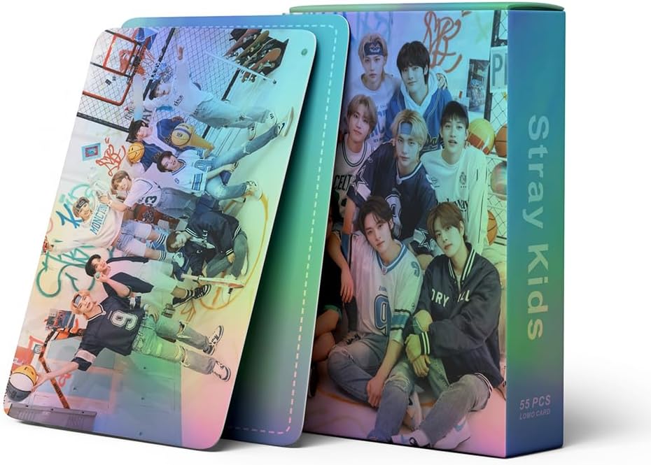 Stray Kids – Tarjetas de fotos láser, 55 unidades, 2023 para niños callejeros NACIFIC, juego de tarjetas láser Lomo Kpop, regalo para fanáticos que