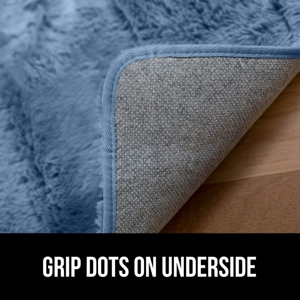 Gorilla Grip – Alfombra de piel sintética suave, lavable, resistente al desprendimiento y a la decoloración, con puntos de agarre, para dormitorio,