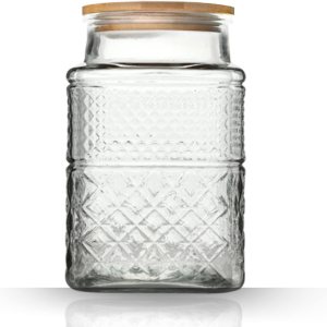 Large Glass Storage Jar, 60 FL OZ Glass Food Storage Containers with Bamboo Lid, Kitchen Containers Cereal Canisters Decorative Jar for Candy Snack Large Glass Storage Jar, 60 FL OZ Glass Food Storage Containers with Bamboo Lid, Kitchen Containers Cereal Canisters Decorative Jar for Candy Snack