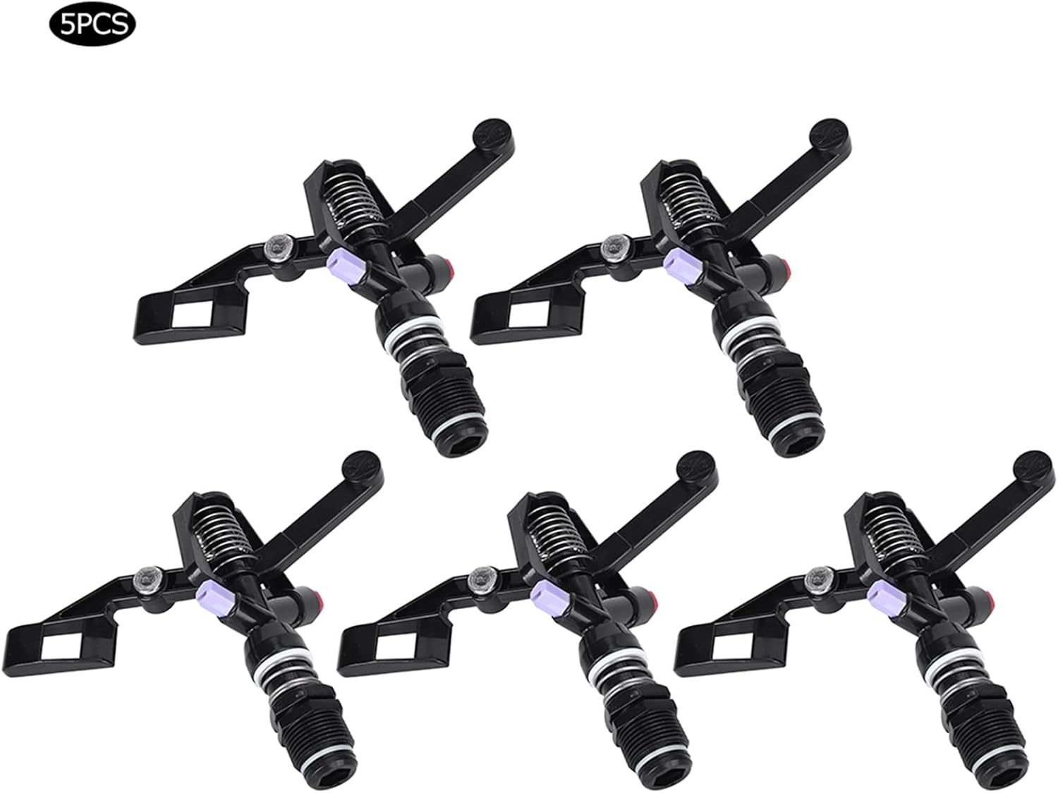 Fydun 5Pcs Nozzle Rotating Rocker Spraying Tool 34in DN20 M Thread for Agricultural Irrigation 5Pcs Nozzle Rotating Rocker for Family