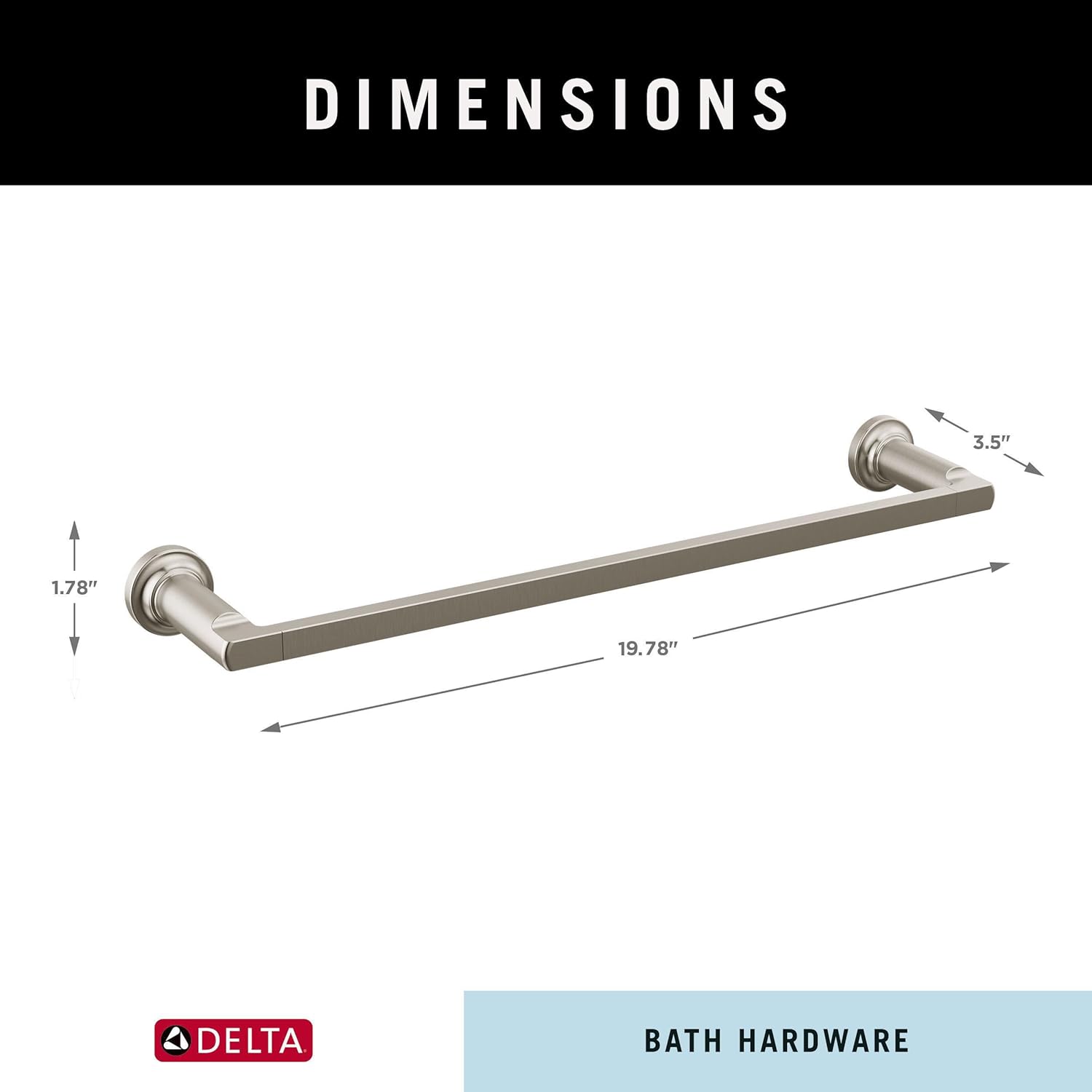 DELTA FAUCET 78918-SS Tetra – Toallero de baño (18 pulg.)
