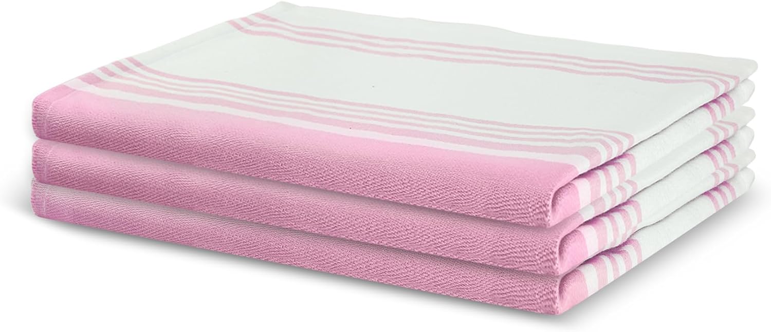 Urban Villa Toallas de cocina (20 x 30 pulgadas, paquete de 6) toallas de cocina extra grandes de alta calidad para cocina, paños de cocina rosa y