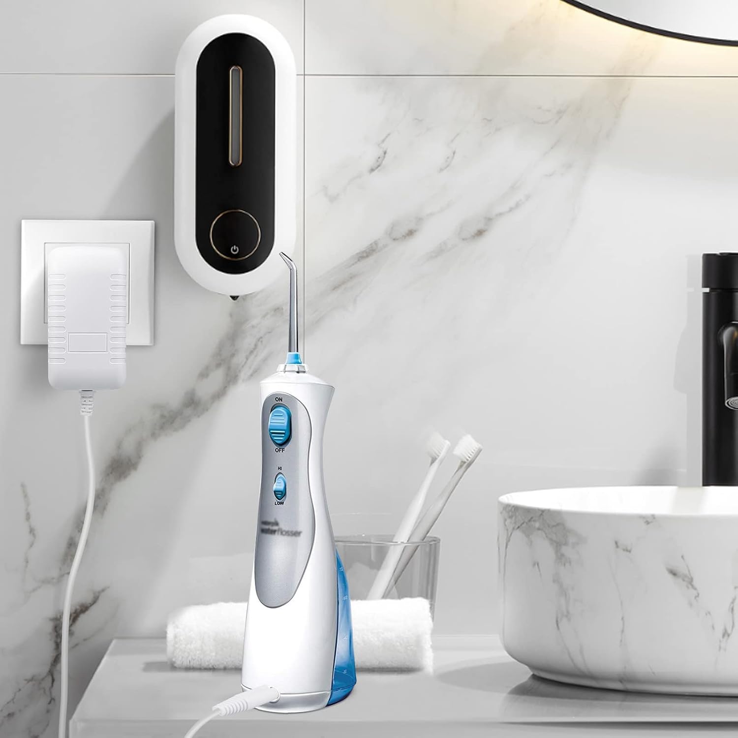 Repuesto de cargador para irrigador dental Waterpik WP360W WP462 WP450, cable de alimentación, 5 pies, color blanco