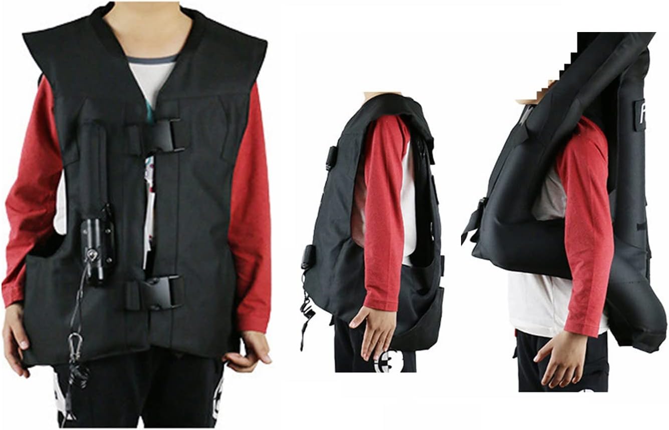 YXYMOTEFLY Chaleco ecuestre para niños, con bolsa de aire para motocicleta, chaqueta de tamaño ajustable con hebilla, abrigo para espectáculos de