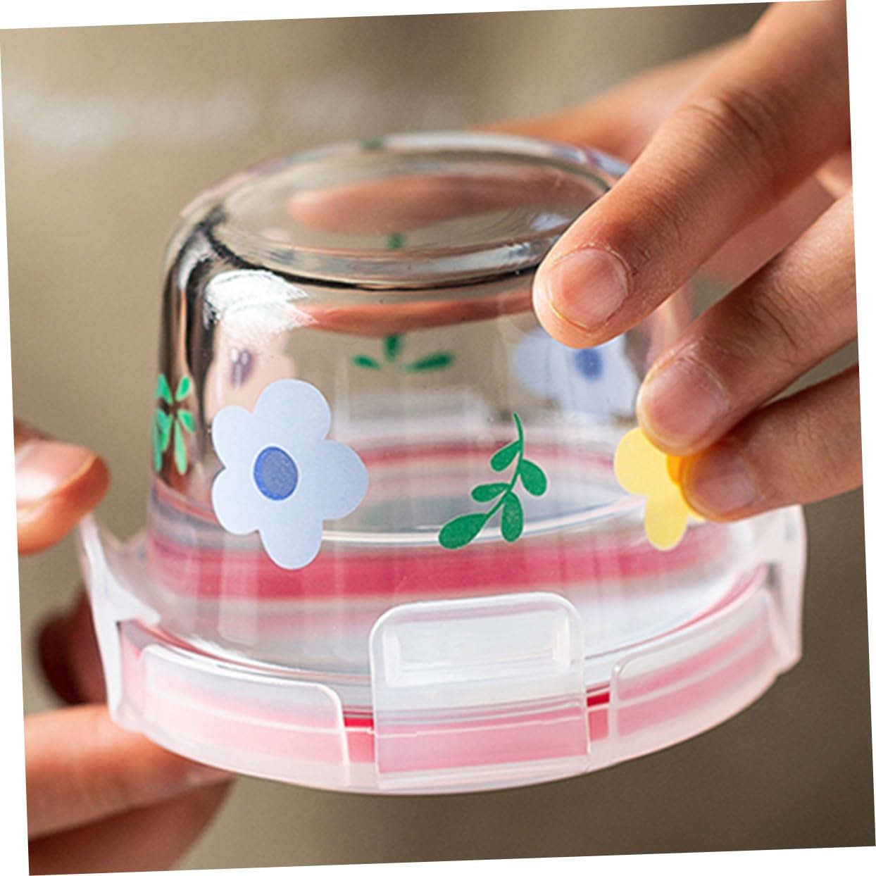 GOOHOCHY Pequeño contenedor de almacenamiento Sellado Caja de vidrio Placa de almacenamiento de bebé Contenedores de vidrio pequeños de plástico