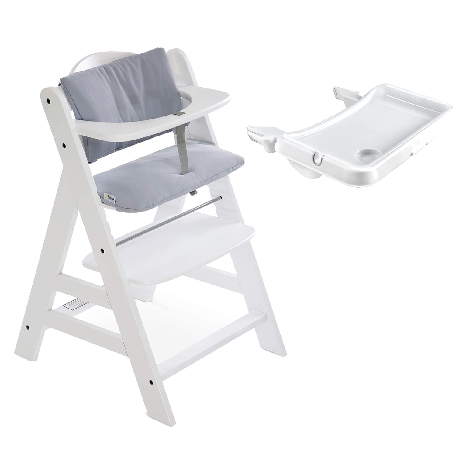 hauck Bandeja de comida para silla alta para silla alta alfa y beta con almohadilla de cojín, bandeja para silla de bebé con soporte para tazas,