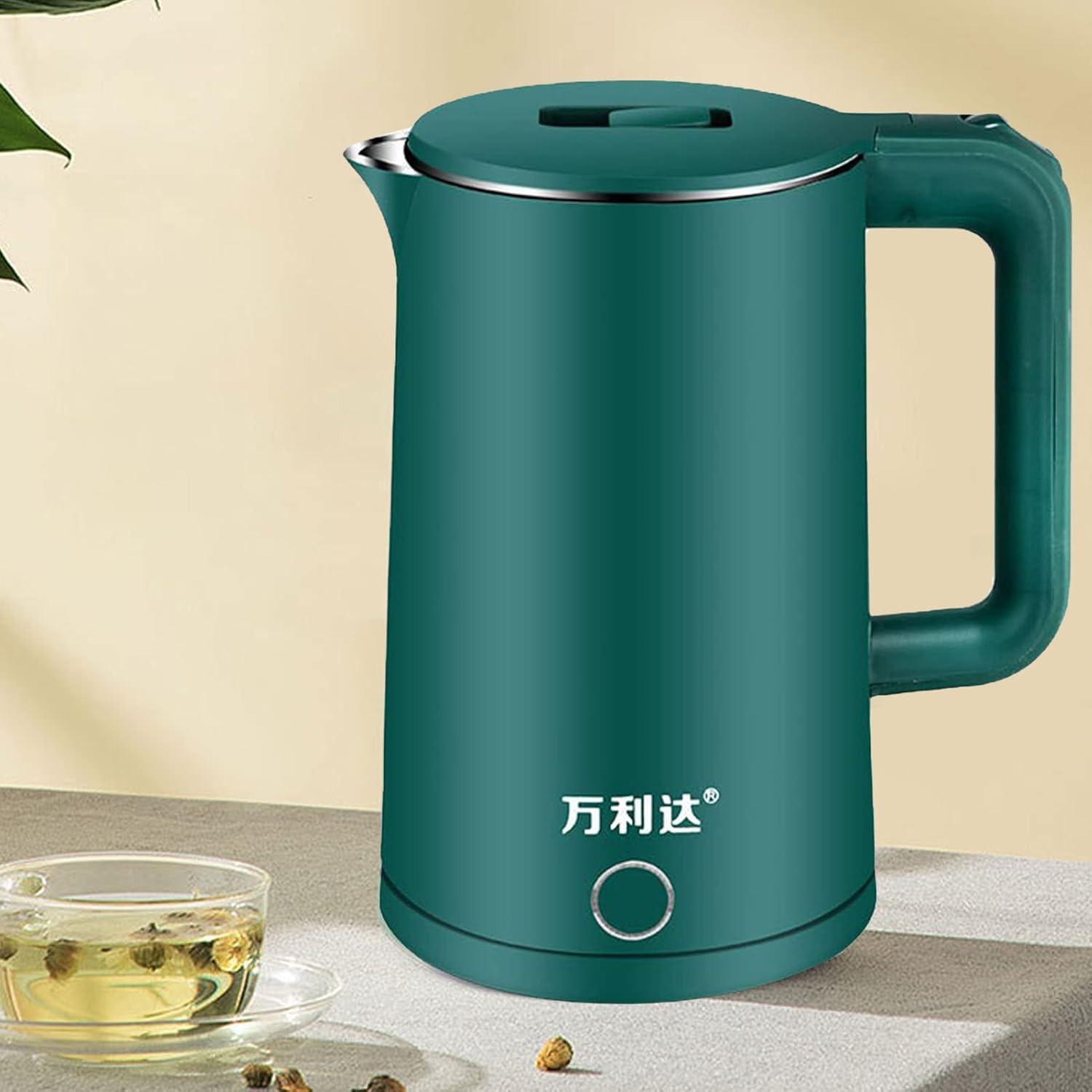 Yosoo Caldera de agua eléctrica, tetera de calentamiento rápido, 4 protecciones de seguridad, 2.3 L, hervidor eléctrico de acero inoxidable de doble