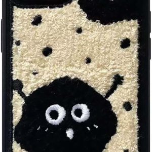 Cartoon Phone Case for iPhone 14 Pro Cute Design,Embroidery Briquettes Case for iPhone 14 Pro Funny Fluffy Back,Kawaii Girly Wired Case for iPhone Cartoon Phone Case for iPhone 14 Pro Cute Design,Embroidery Briquettes Case for iPhone 14 Pro Funny Fluffy Back,Kawaii Girly Wired Case for iPhone