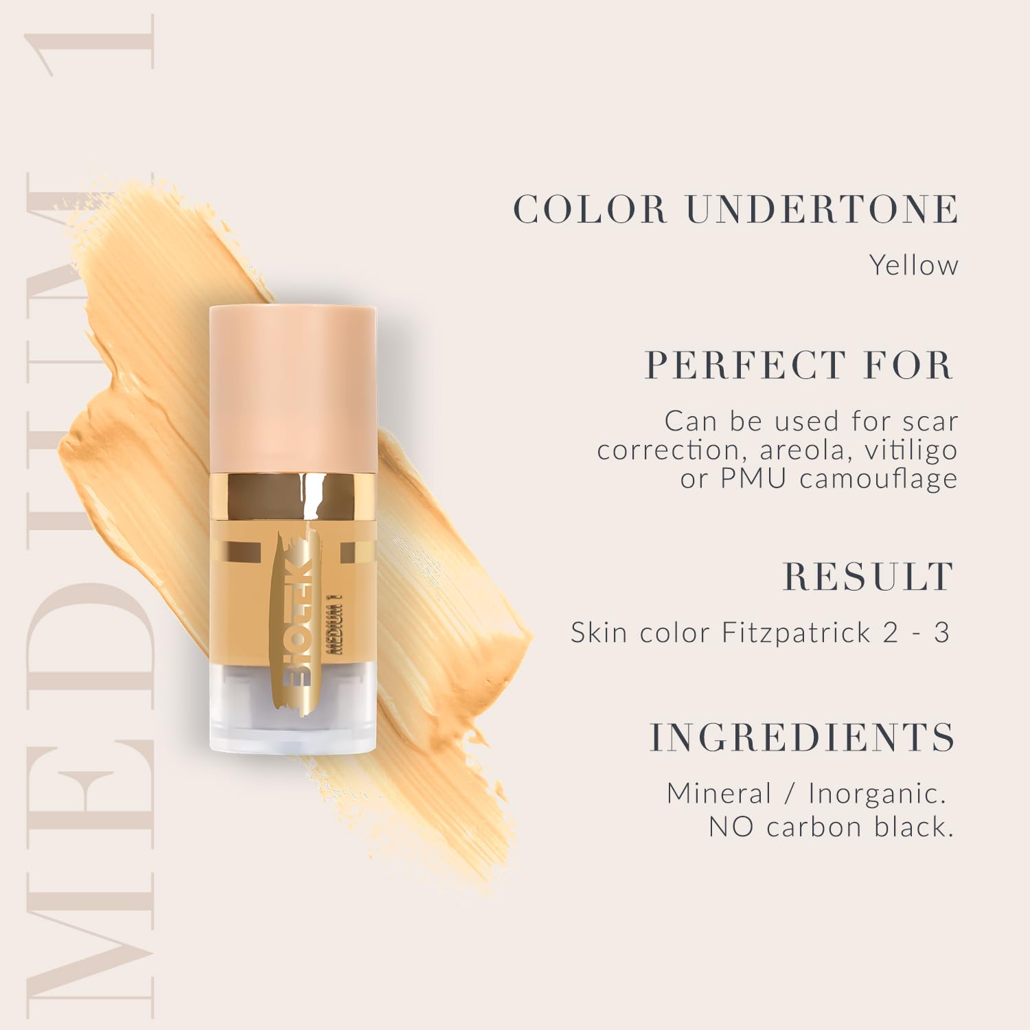 Biotek Pigmento para la piel para maquillaje permanente – Hecho en Italia – Más que nunca – Medio 1 0,24 fl.oz.