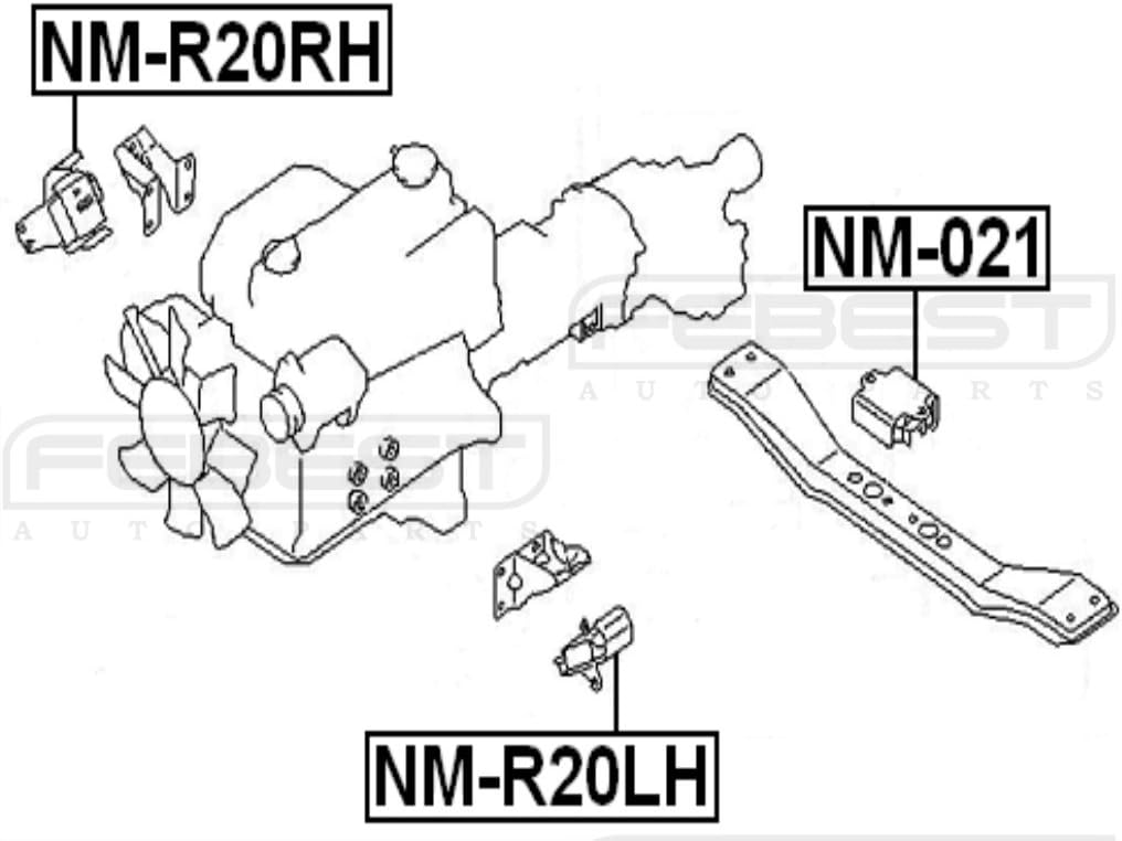 113207F000 – Soporte motor trasero para Nissan – Febest