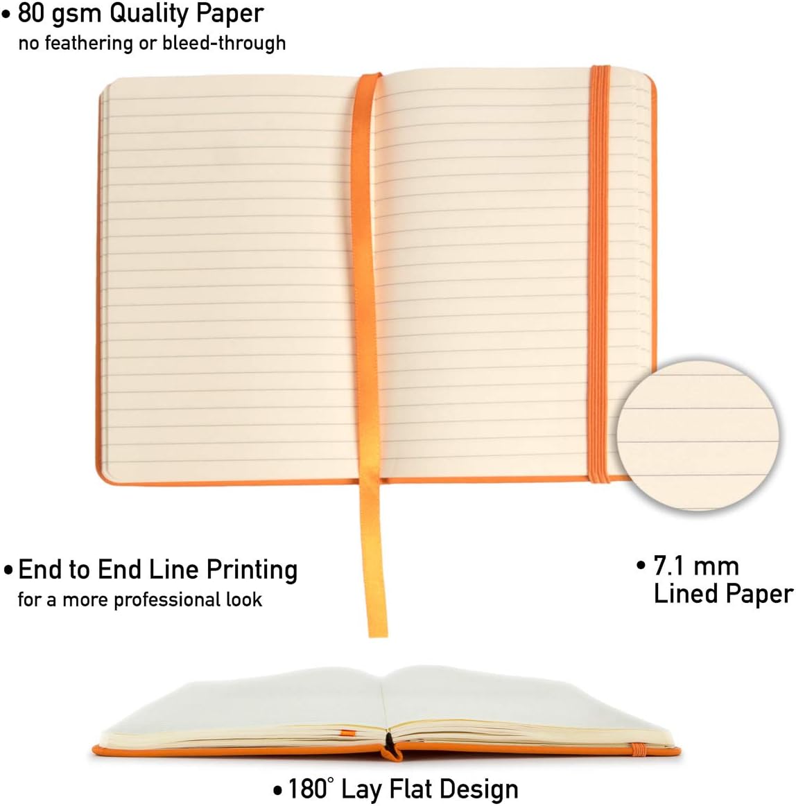 Simply Genius Mini cuadernos tamaño A6 de bolsillo con tapa dura, juego de diario de bolsillo pequeño a rayas para la escuela, el hogar y la