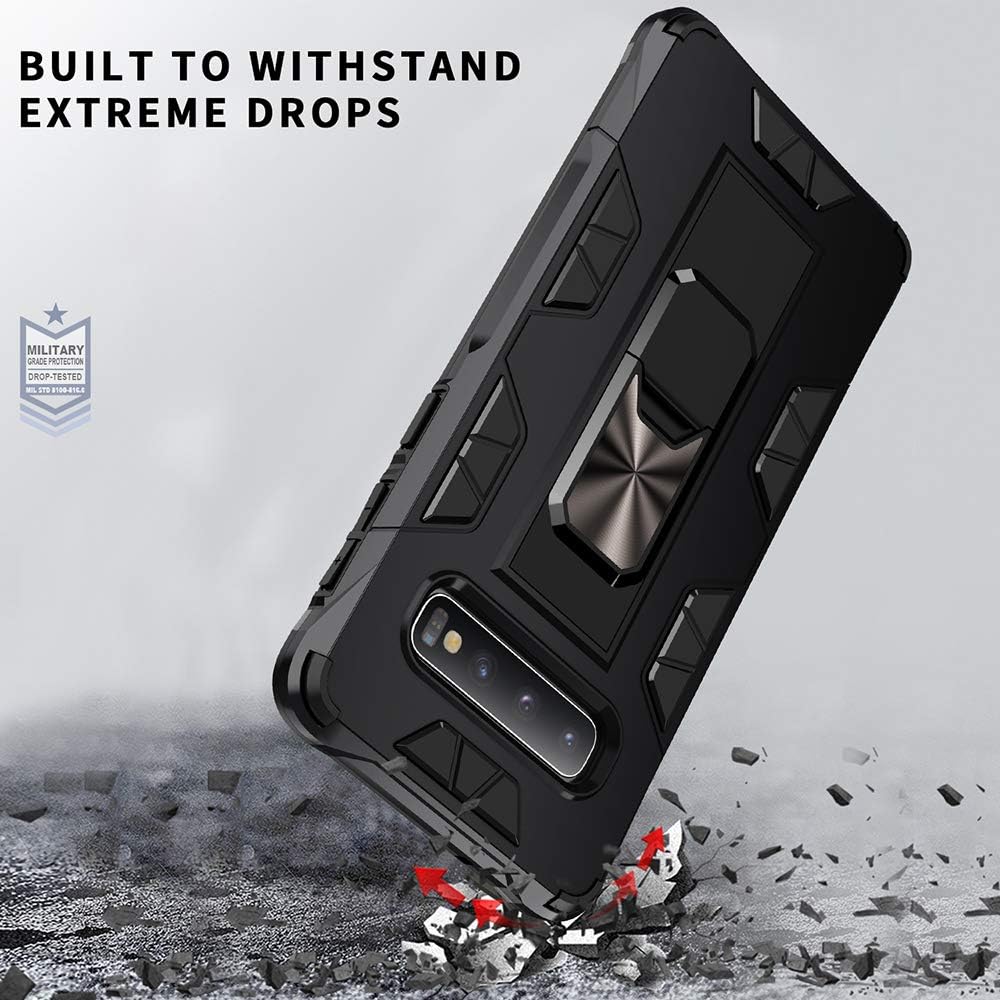 Funda Samsung Galaxy S10 Plus para Samsung Galaxy S10+ de grado militar, funda con función atril incorporada, armadura, resistente, a prueba de