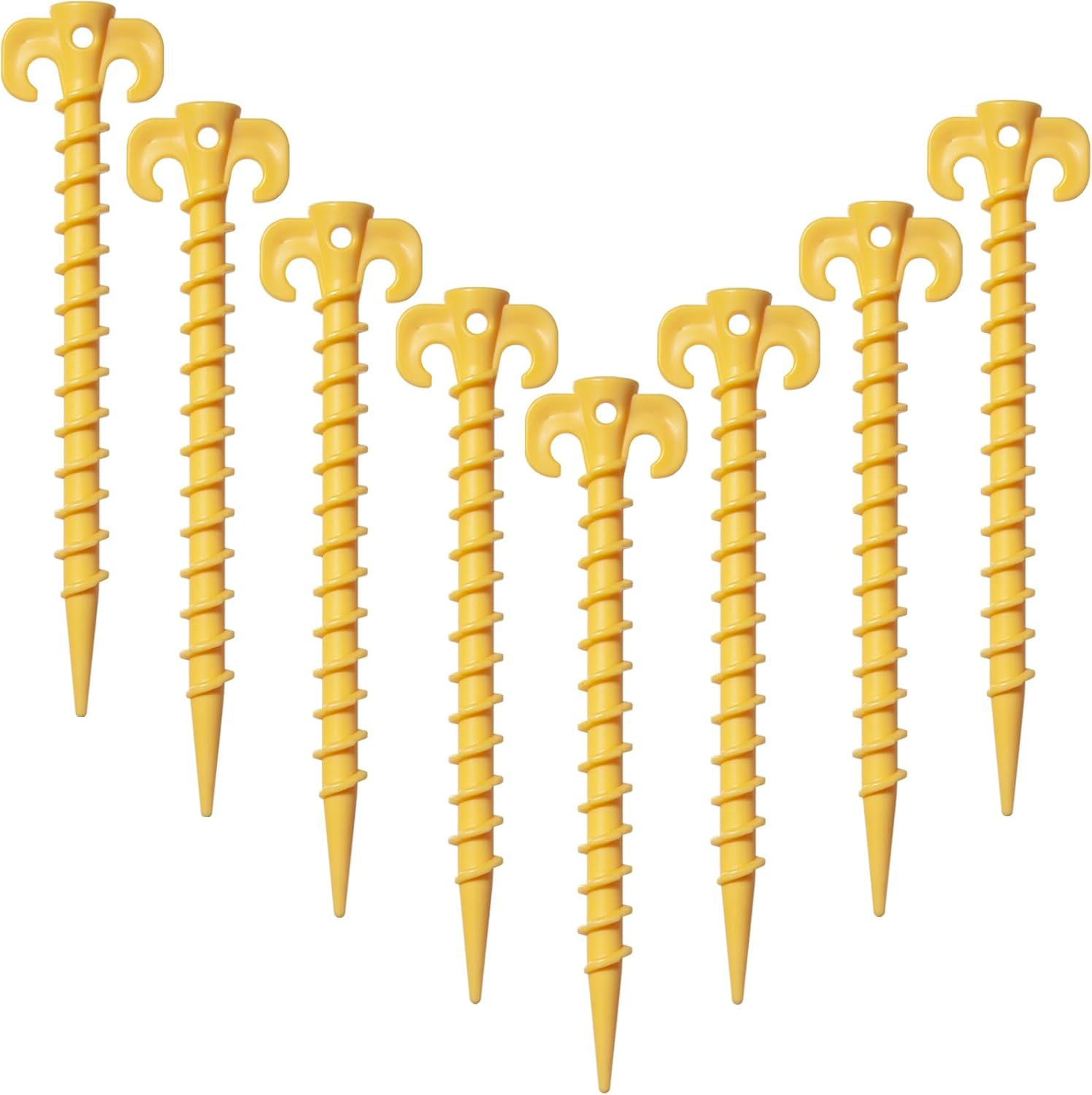 Paquete de 8 estacas para tienda de campaña, estacas para inflables, diseño en espiral resistente de 7.5 pulgadas, estacas de suelo para exteriores,