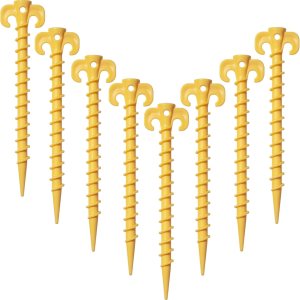 Paquete de 8 estacas para tienda de campaña, estacas para inflables, diseño en espiral resistente de 7.5 pulgadas, estacas de suelo para exteriores, Paquete de 8 estacas para tienda de campaña, estacas para inflables, diseño en espiral resistente de 7.5 pulgadas, estacas de suelo para exteriores,