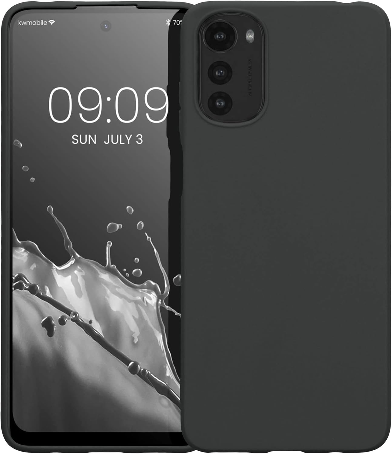 kwmobile Funda compatible con Motorola Moto E32 – Funda protectora de silicona TPU suave y delgada – Negro mate