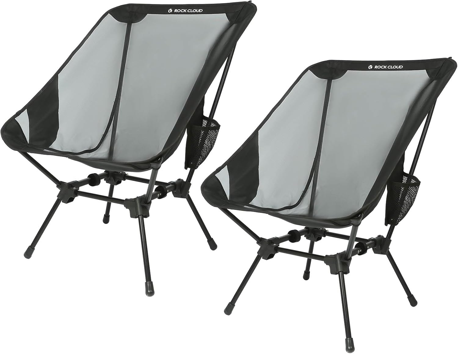 ROCK CLOUD Paquete de 2 sillas de campamento compactas portátiles y ultraligeras, sillas plegables de malla de nailon para campamento, senderismo,