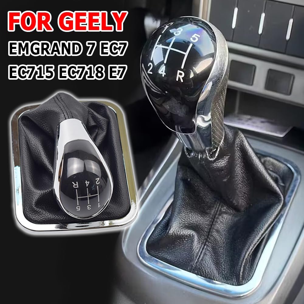 Hacreyatu Pomo de palanca de cambios Pomo de cambio Bota para Geely Emgrand 7 EC7 EC715 EC718 E7