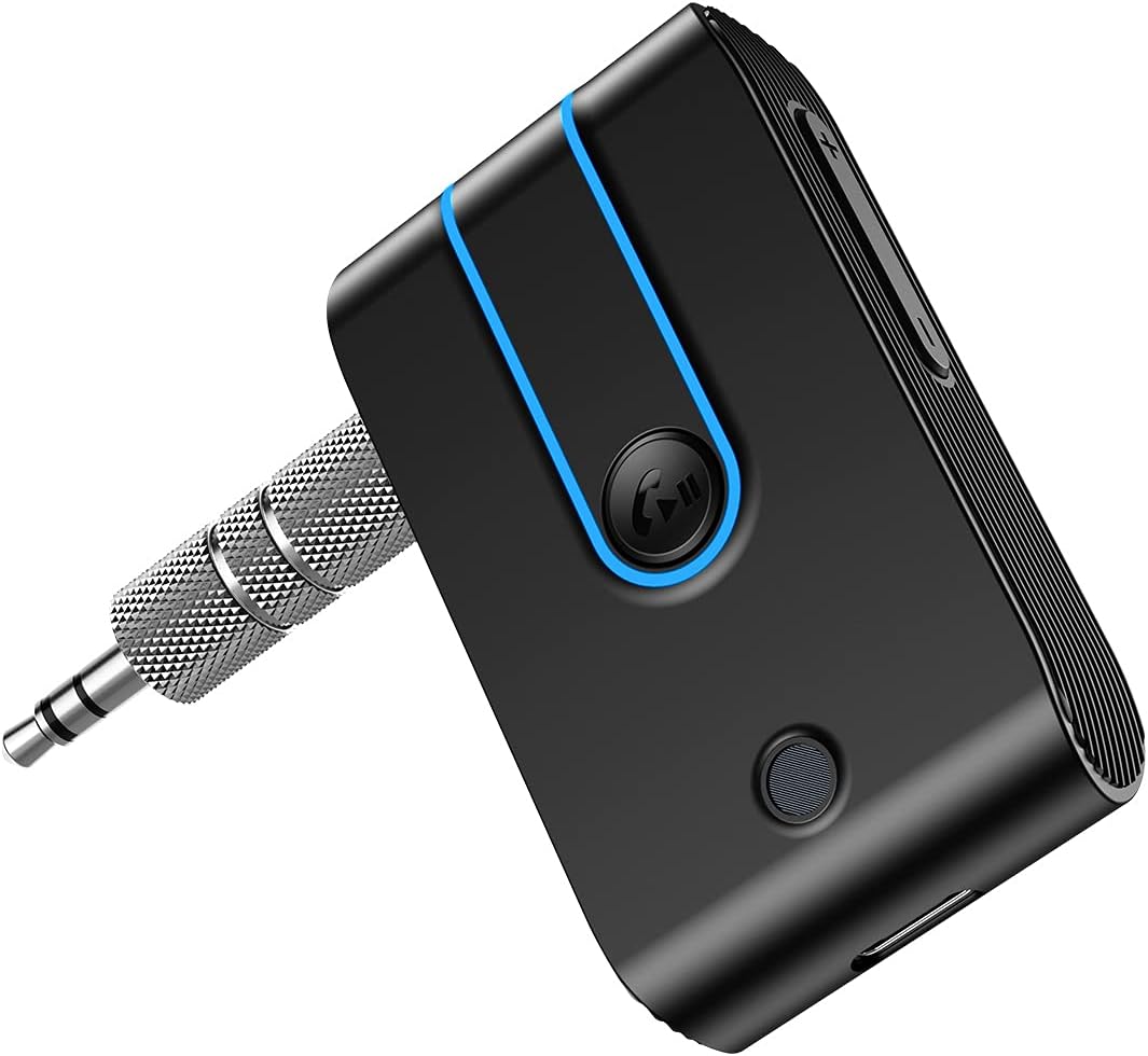 Adaptador auxiliar Bluetooth 5.0 para automóvil, receptor Bluetooth para cancelación de ruido del automóvil, compatible con conexión de dispositivo