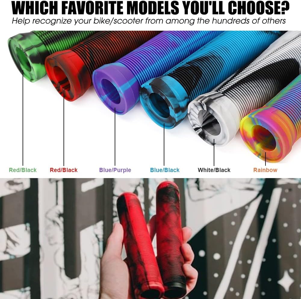 Empuñaduras de scooter  Color mixto Bicicletas MTB Scooter Agarres de mango suave 5.709 in para Pro Stunt Kick Scooter, bicicletas BMX, bicicleta de