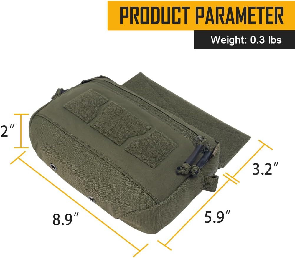 IDOGEAR Bolsa táctica de volcado para caída, chaleco para administrador, bolsa organizadora de herramientas Molle, con panel de gancho y bucle para