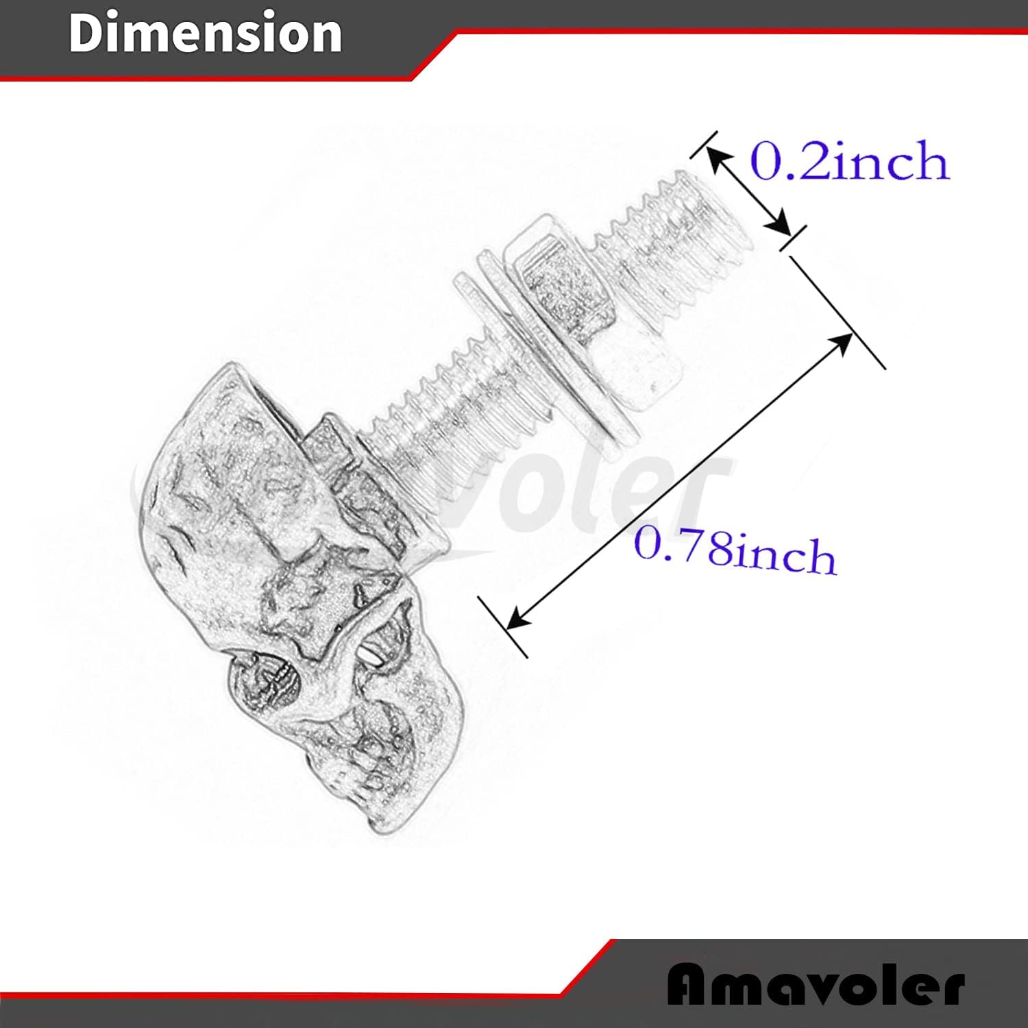 Tornillos de matrícula, 4 piezas universales de acero inoxidable estilo calavera, kit de tornillos para placa de matrícula para motocicleta,