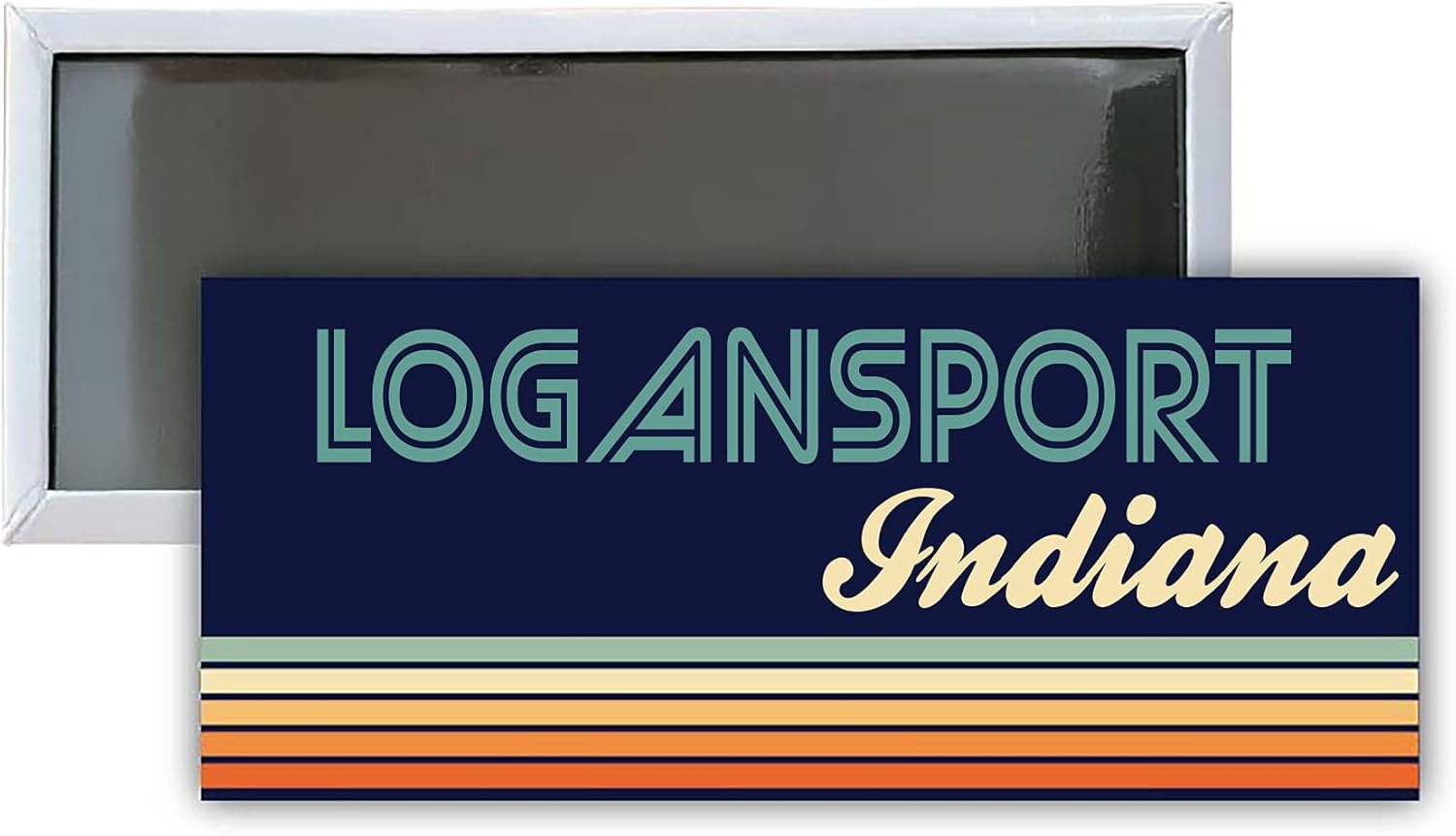 Logansport Indiana Souvenir – Imán rectangular para nevera, diseño retro