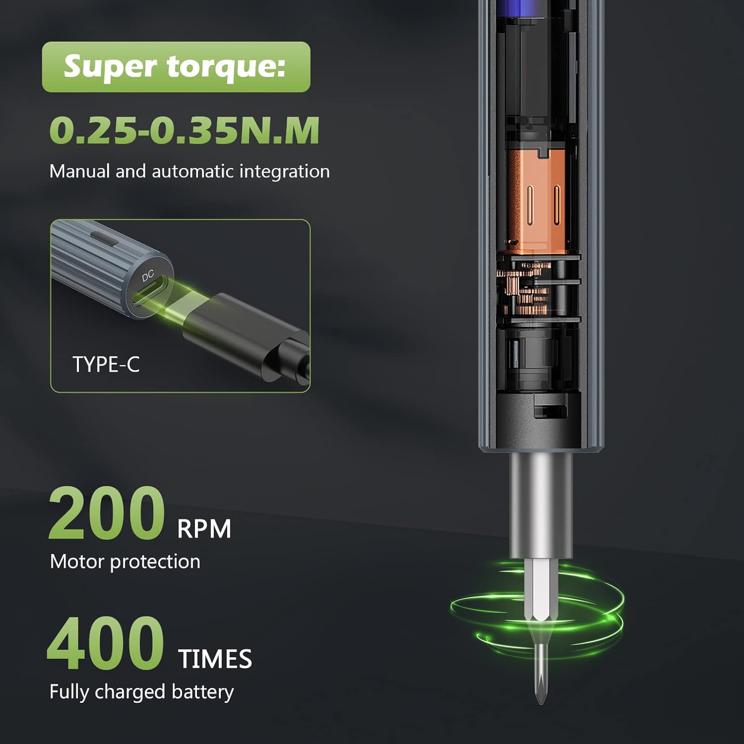 KeeKit Destornillador eléctrico de precisión, destornillador eléctrico portátil 36 en 1 con 30 bits, kits de herramientas de reparación recargables