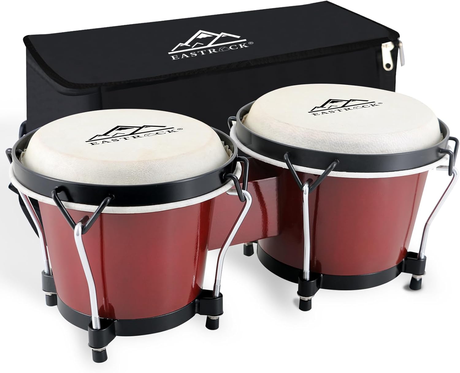 EASTROCK Bongo – Juego de bongos de 6 y 7 pulgadas para adultos, niños, principiantes, profesionales, instrumentos de percusión de madera y metal