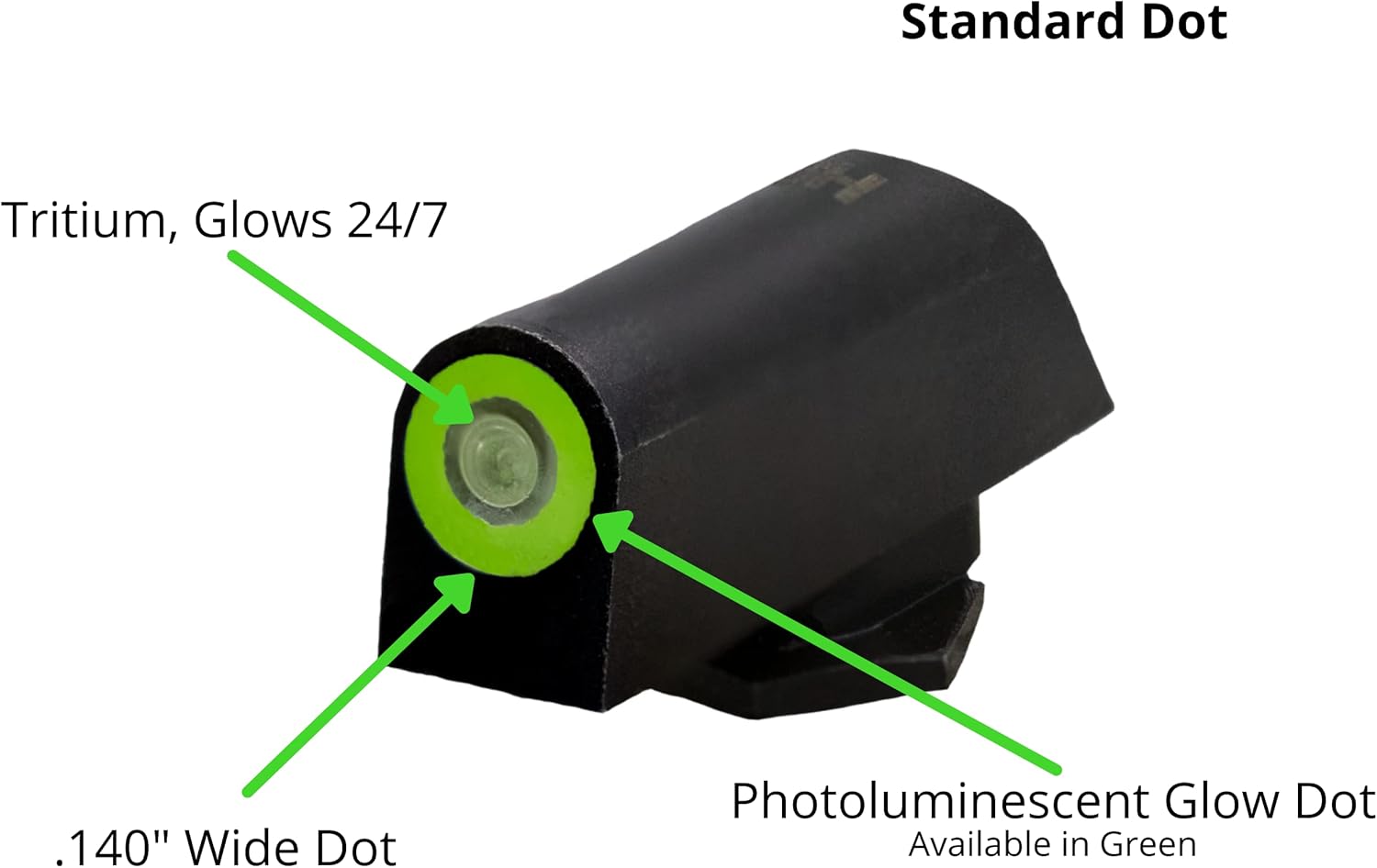 XS SIGHTS DXT2 – Vista nocturna estándar para pistolas Glock