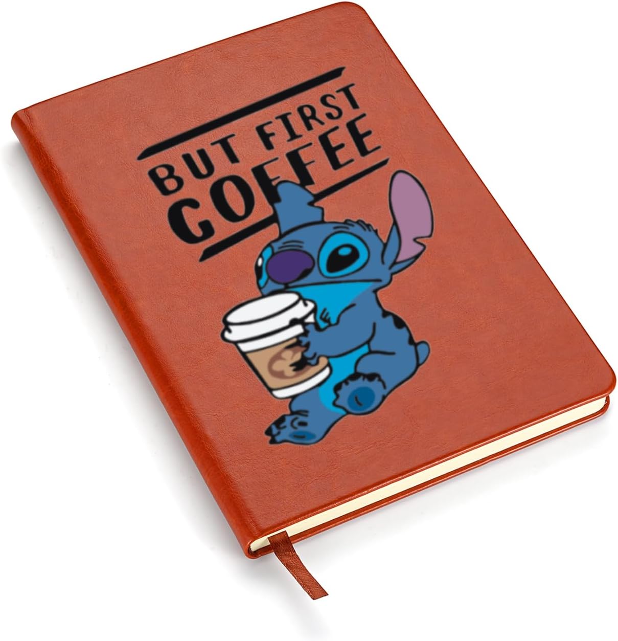 Ohana Means Family – Cuaderno de cuero con puntada de café, solo una chica que ama la puntada, regalo para amantes de las películas (puntada de café)