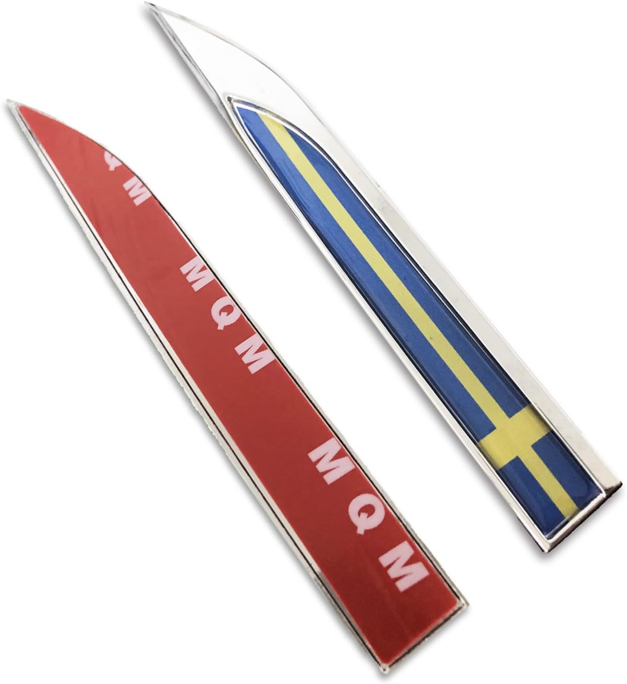 1 par de calcomanías de coche con bandera sueca de Suecia para coche, lado izquierdo y derecho, calcomanía de metal para SAAB