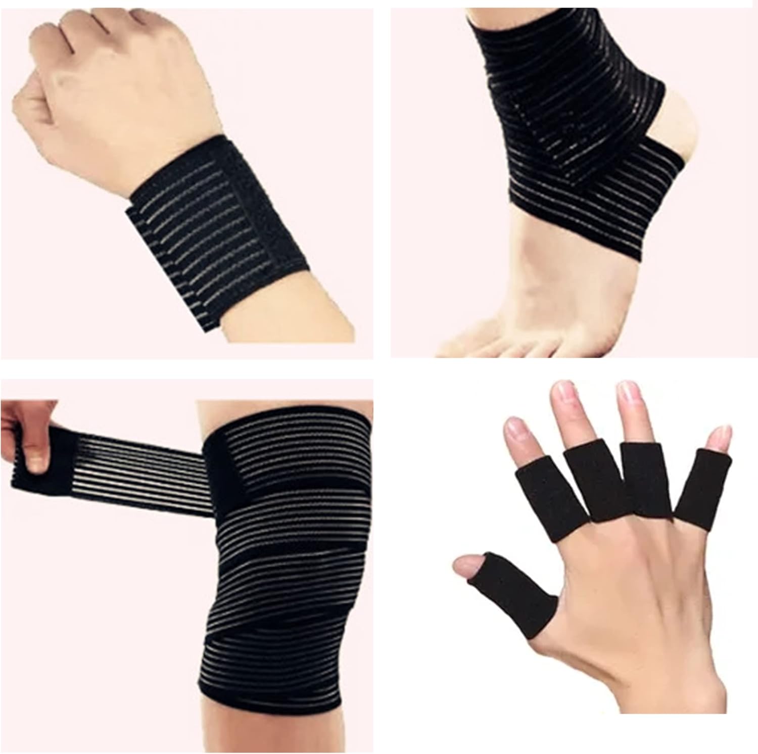 Baisunt Paquete de 6 vendajes cohesivos de 1 pulgada, cinta autoadhesiva autoadhesiva autoadhesiva transpirable para muñeca, tobillo, deportes,