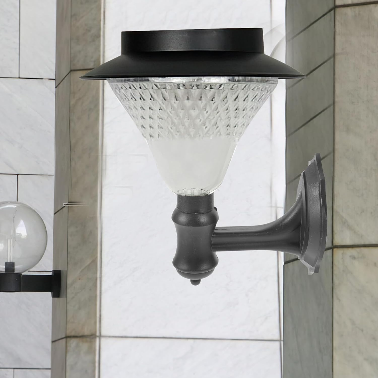 Uonlytech 2 unids luces solares de plástico antorcha accesorios al aire libre reemplazo soporte de pared de plástico base de montaje en pared para