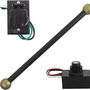 Solus PB-6 – Paquete de accesorios de poste de lámpara para exteriores de 120 V, incluye toma de corriente eléctrica, brazo cruzado de 15 pulgadas y Solus PB-6 – Paquete de accesorios de poste de lámpara para exteriores de 120 V, incluye toma de corriente eléctrica, brazo cruzado de 15 pulgadas y