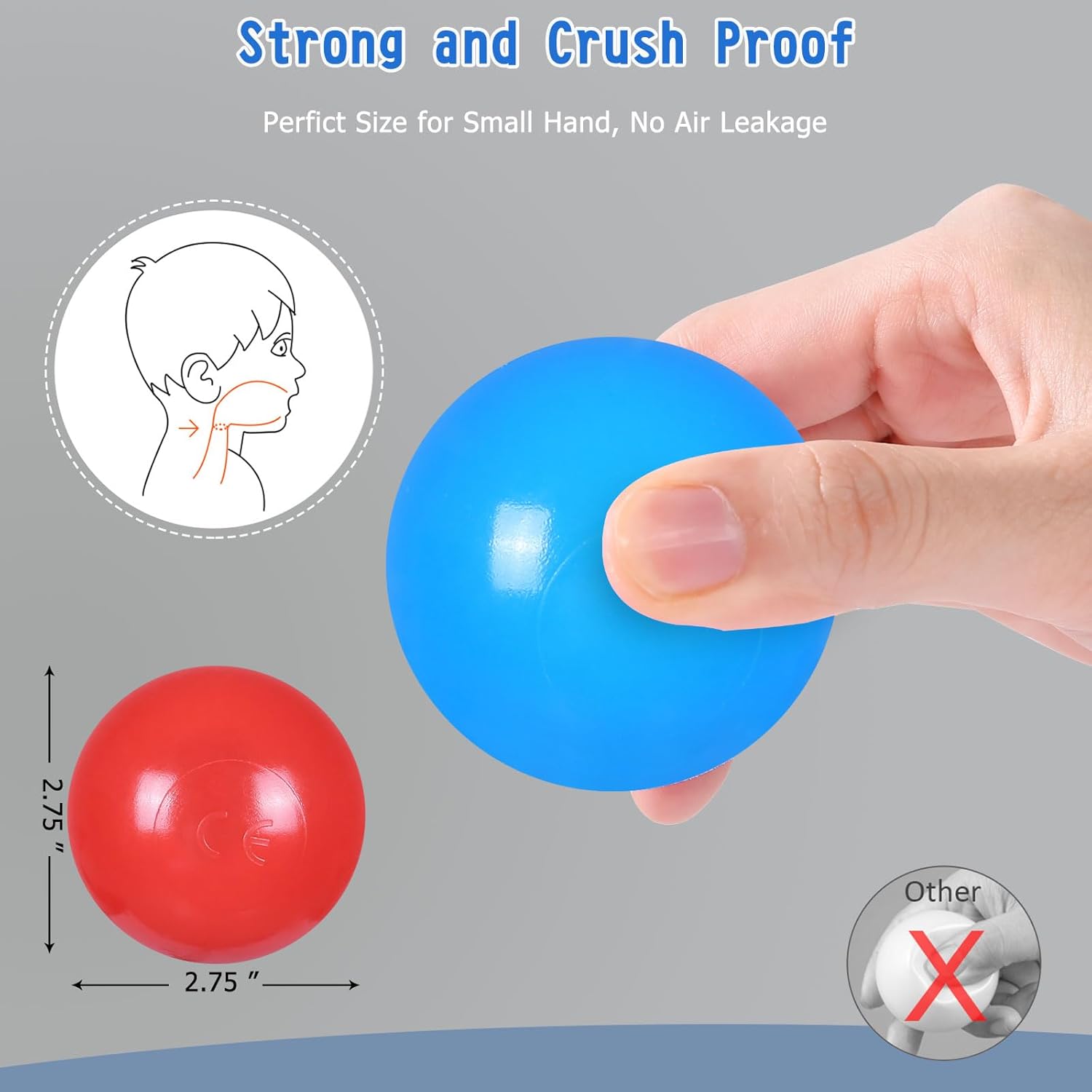 GAMIFUN Pelotas para hoyos de bolas, sin ftalatos, sin BPA, bolas de plástico no tóxicas para niños y diversión para jugar