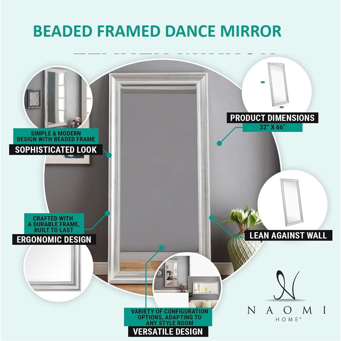 Espejo de baile de cuerpo entero, espejos de estudio de baile para pared para estudio en casa, espejos de cuerpo completo para el hogar, espejo de