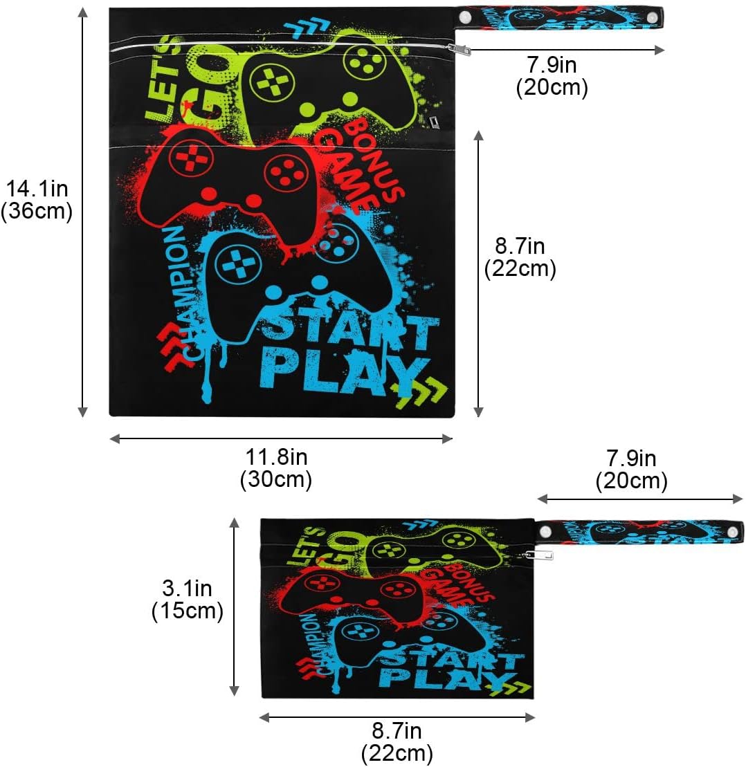 Joystick – Bolsa para niños y niñas, paquete de 2 bolsas para pañales de tela, impermeable, reutilizable, para artículos de bebé sucios o ropa húmeda