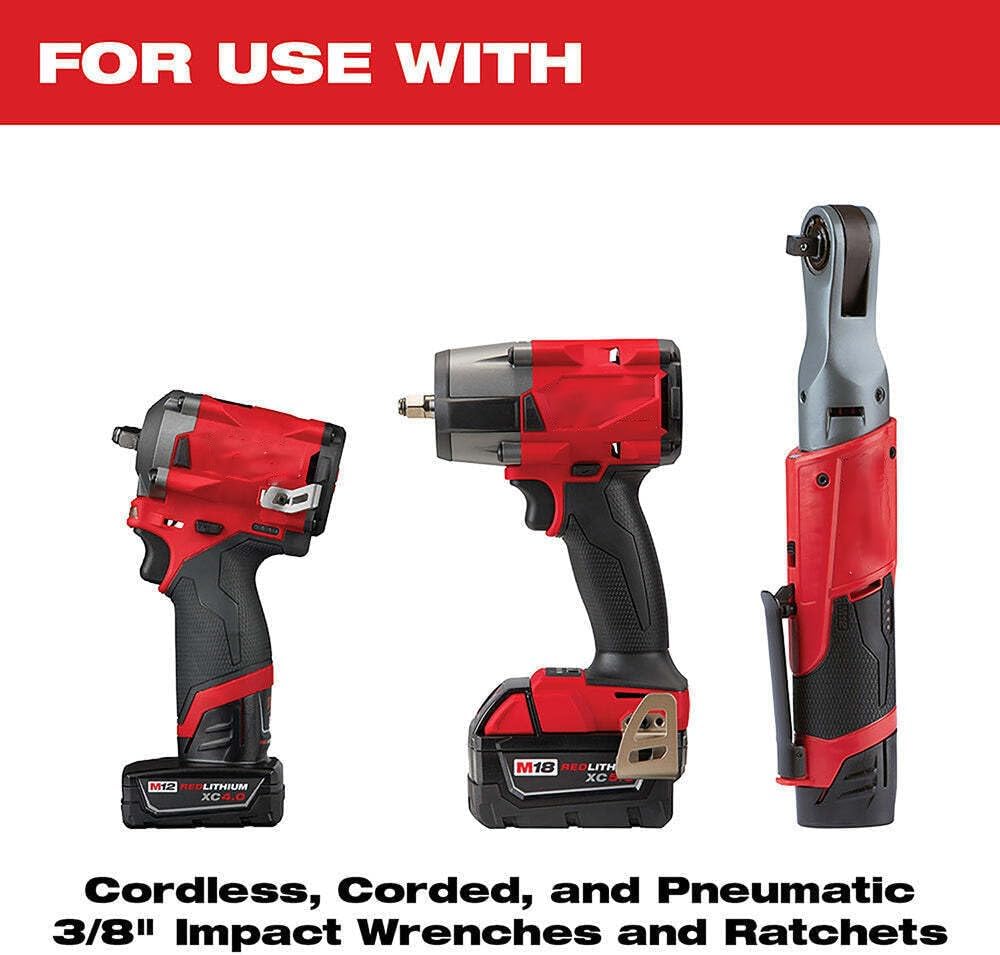 Compatible con Milwaukee 49-66-6801 Shock Wave 38″ Impact Duty Socket MM Packout Set – 19 PC, Dimensiones (LxWxH) (in) 16.2 x 9.8 x 2.5