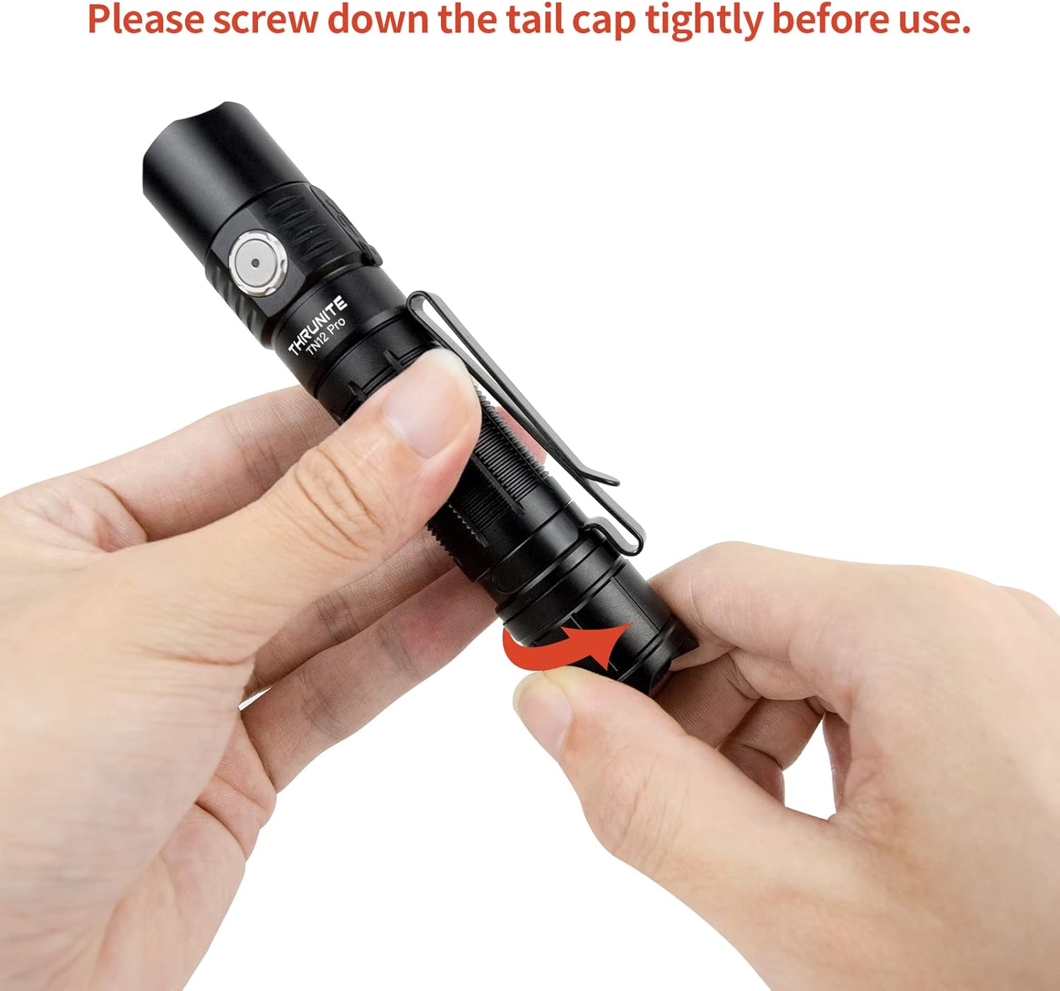 ThruNite TN12 Pro – Linterna recargable, linterna LED de alta 1900 lúmenes con doble interruptor, tiro largo de 415 yardas, para rescate al aire